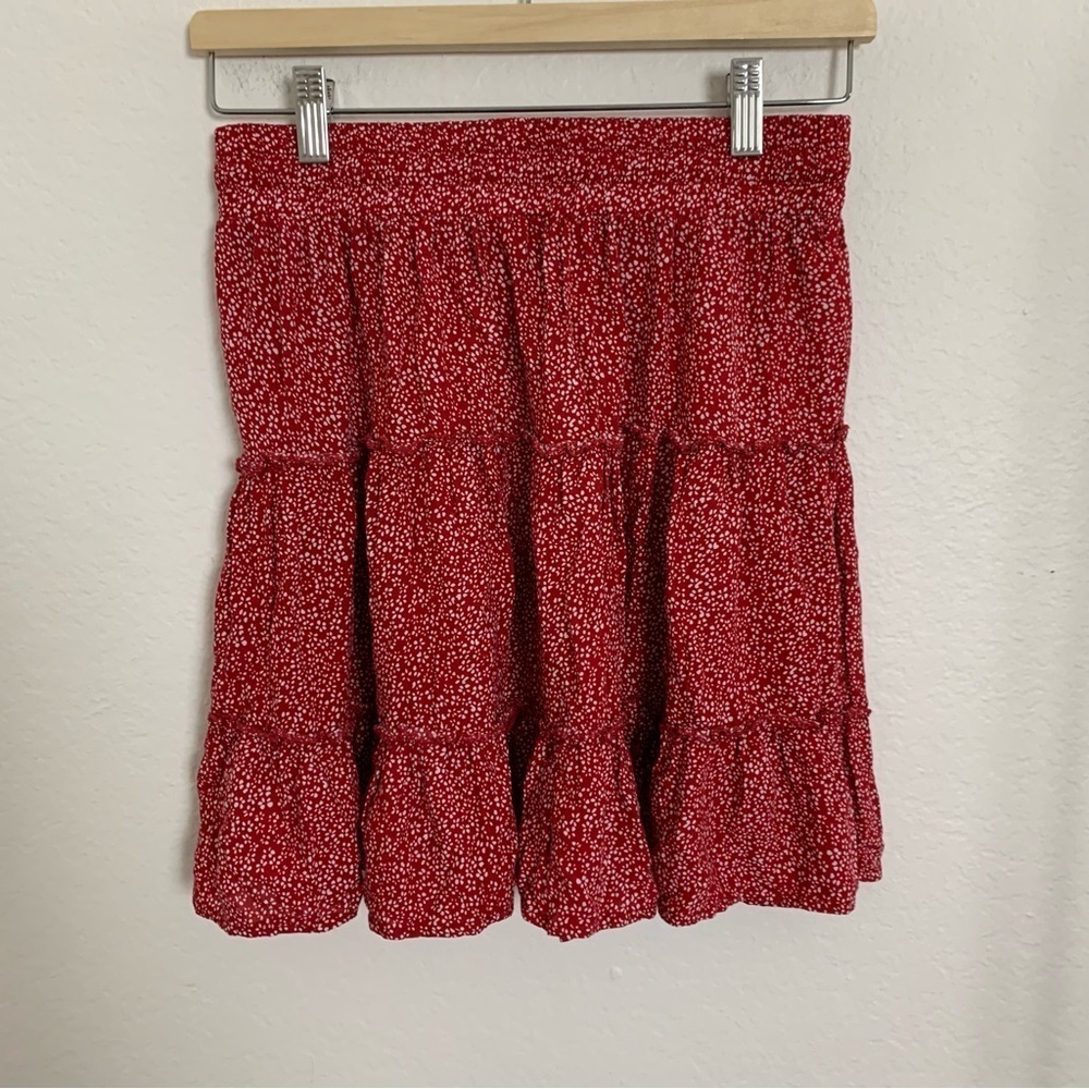 Princess Polly Tired Micro Floral Mini Skirt Womens 6 Ditsy Print Red White - Picture 12 of 12